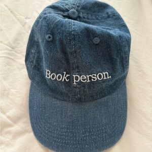 Book Person Denim Baseball Cap - Blue